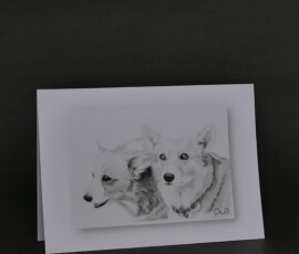 Original wildlife art and custom card examples by artist Clare Van Daele