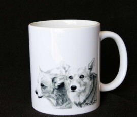 Original wildlife art and custom mug examples by artist Clare Van Daele