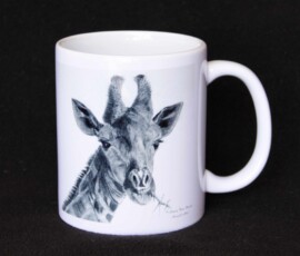 Original wildlife art and custom mug examples by artist Clare Van Daele