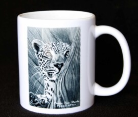Original wildlife art and custom mug examples by artist Clare Van Daele