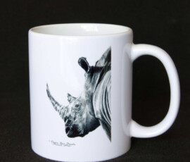 Original wildlife art and custom mug examples by artist Clare Van Daele
