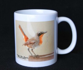 Original wildlife art and custom mug examples by artist Clare Van Daele